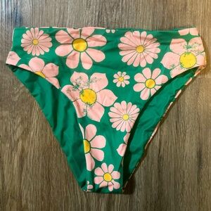 Roxy Pop Surf Jellybean Mid Waist Reversible Bikini Bottom XS NWT
